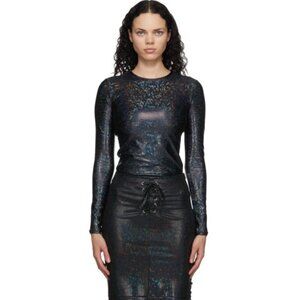 Saks Potts Black Shimmer Saya Long Sleeve T-Shirt